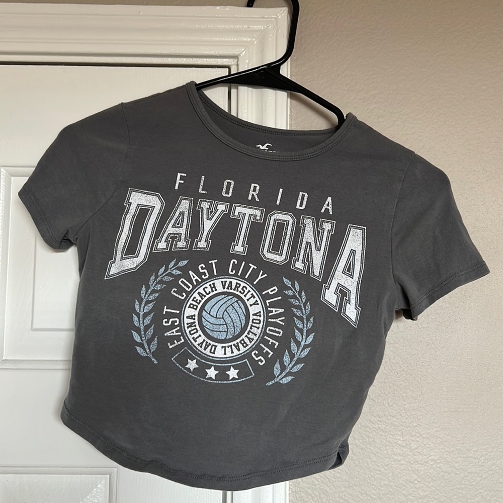 Gray hollister crop top Small